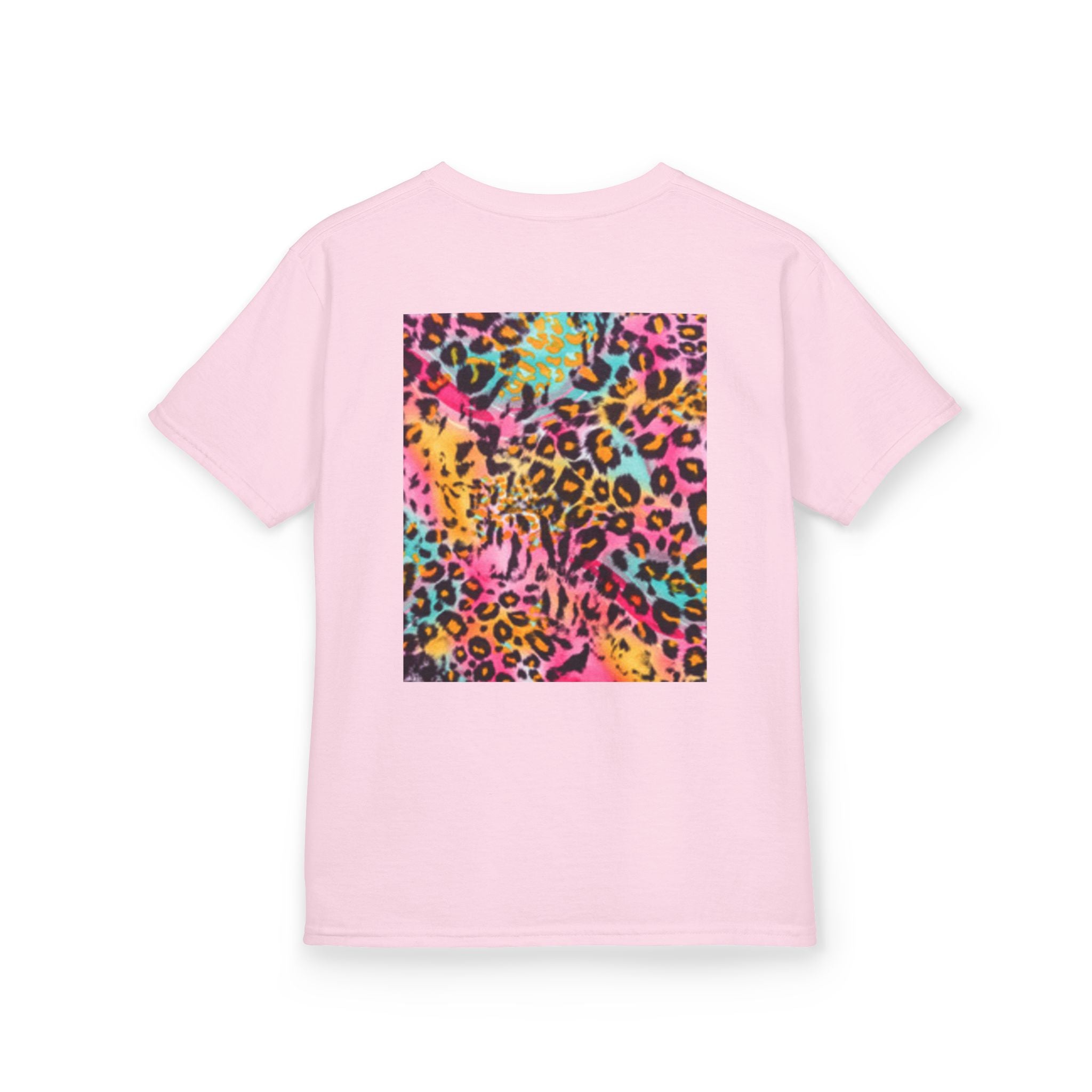 Kids Leopard Cub T-shirt — Colorful Leopard Print Back