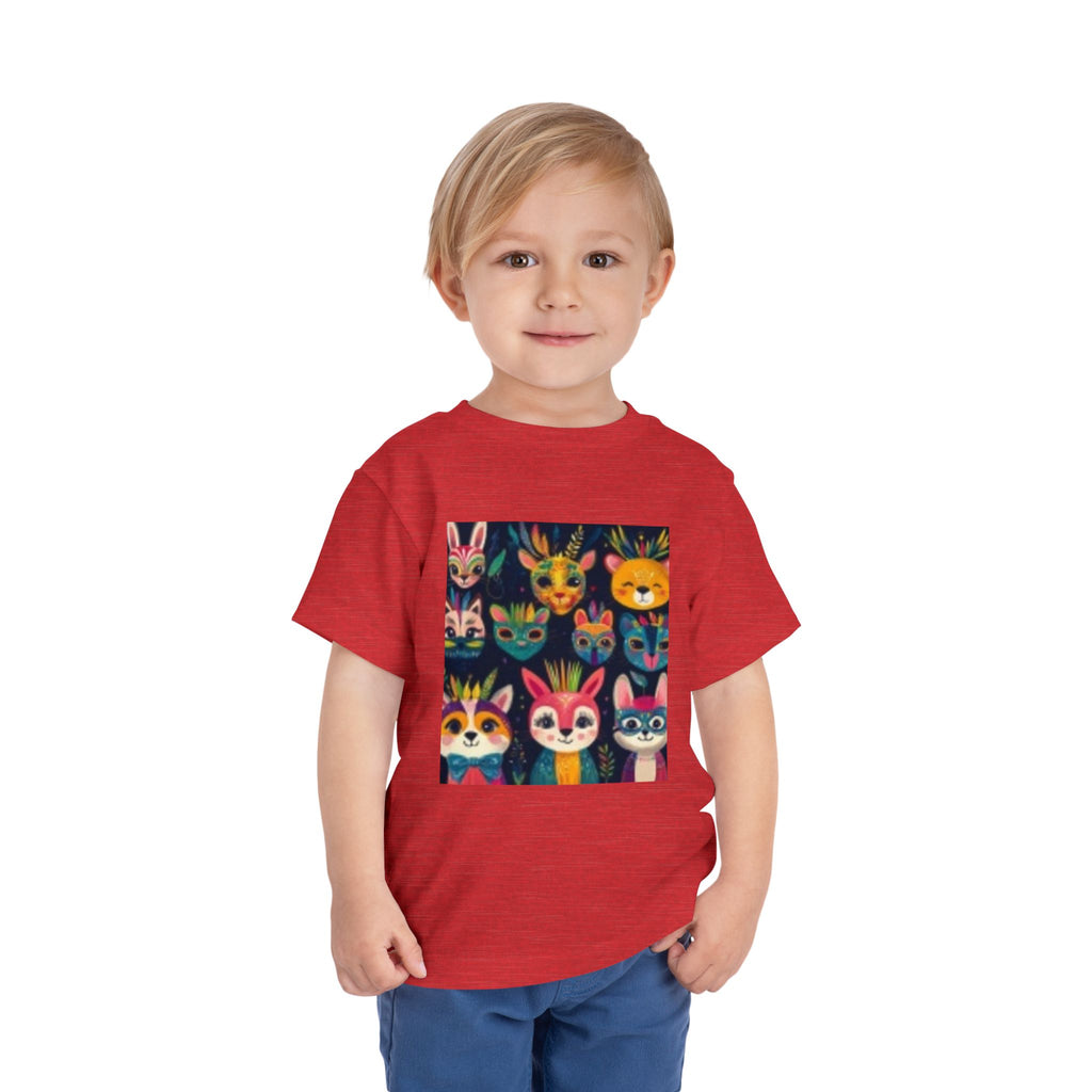 Toddler T-shirt — Colorful Forest Animal Faces Toddler Shirt