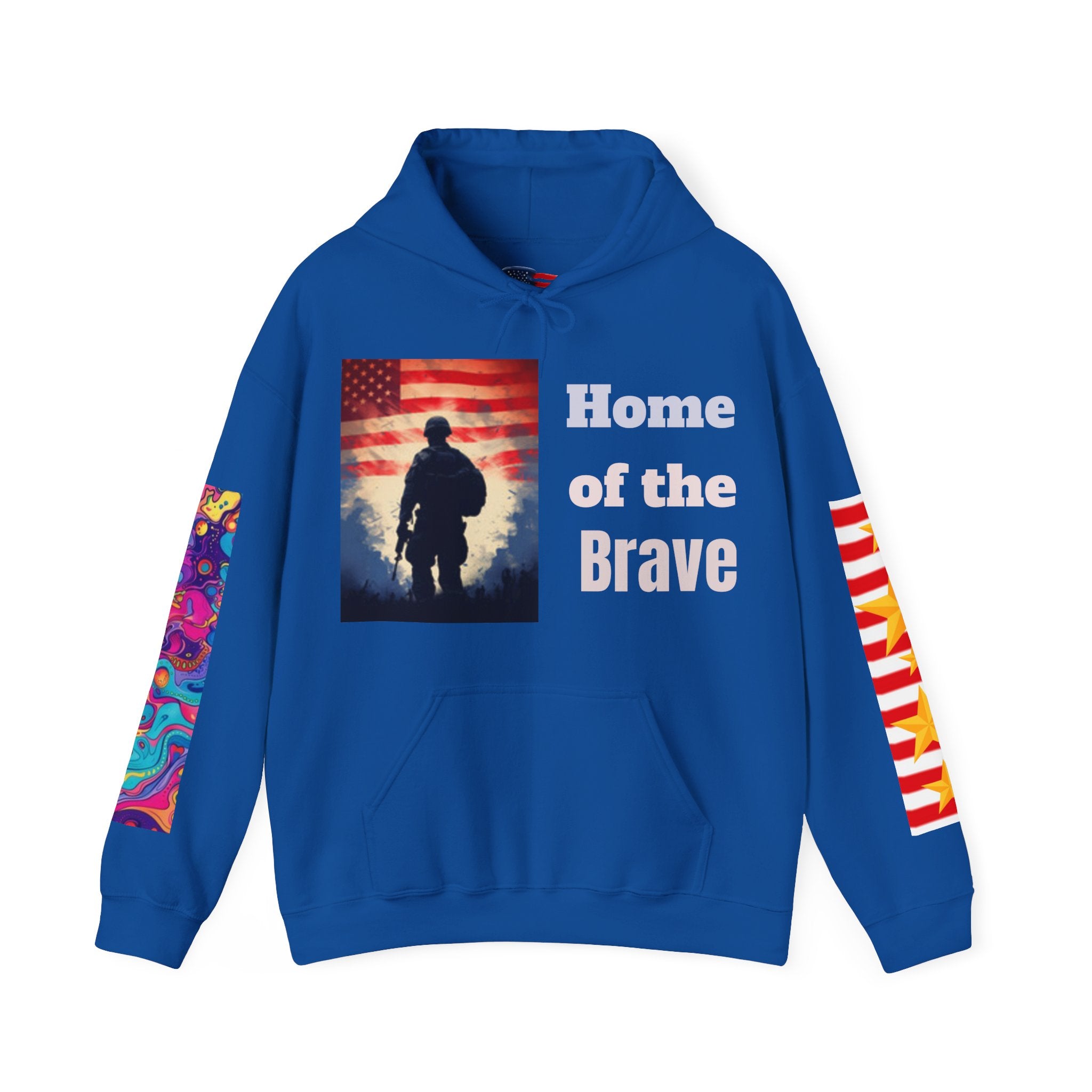Sweat à capuche drapeau américain soldat — Vétéran patriote américain pour le monde