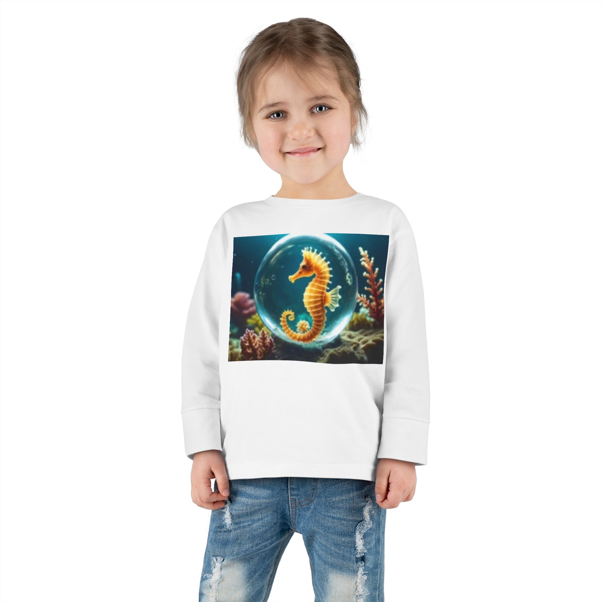 Toddler Long Sleeve T-shirt Seahorse & Clown fish and other colorful fish