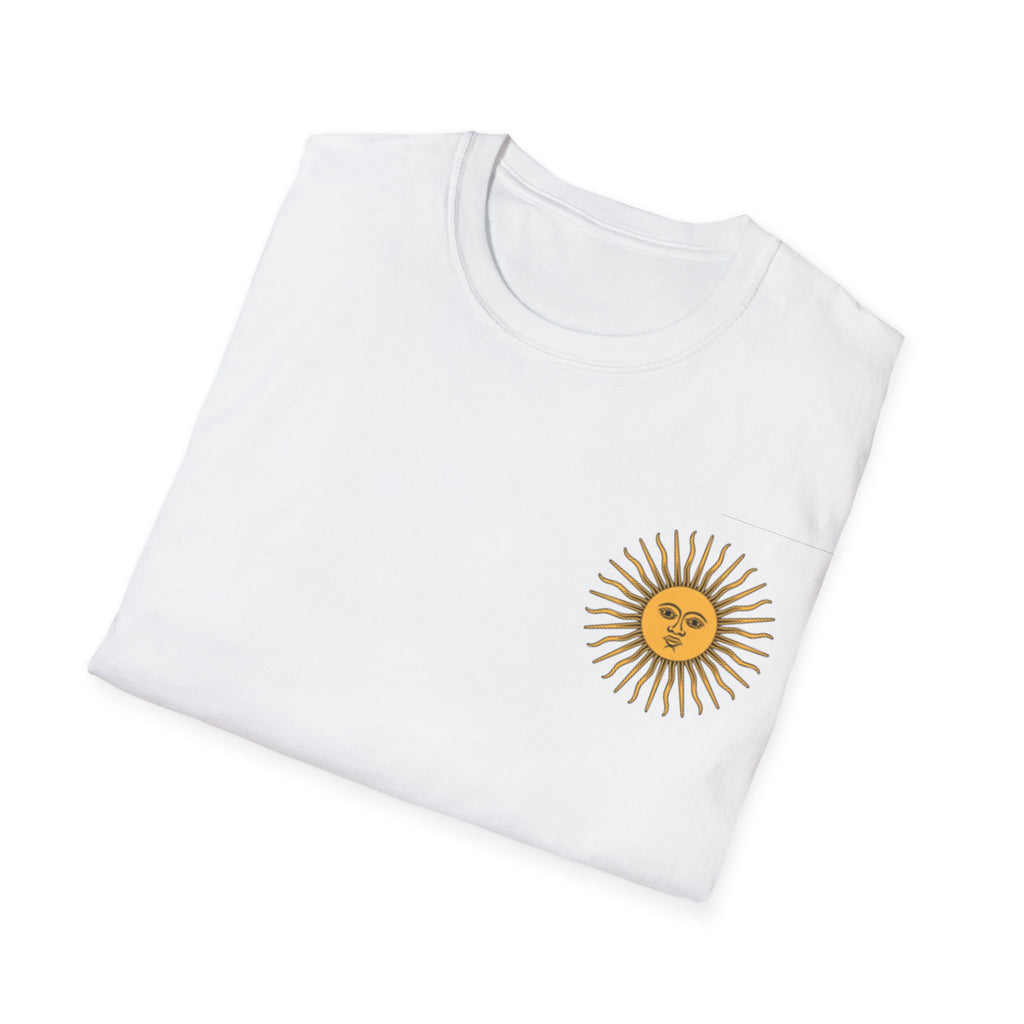 Sun Face Pocket Tee with Abstract Red Fox Back Print