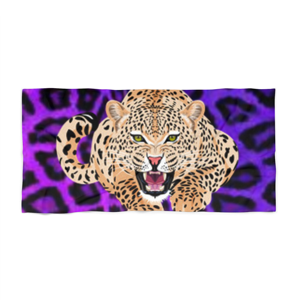 Leopard Purple Animal Print Beach Towel