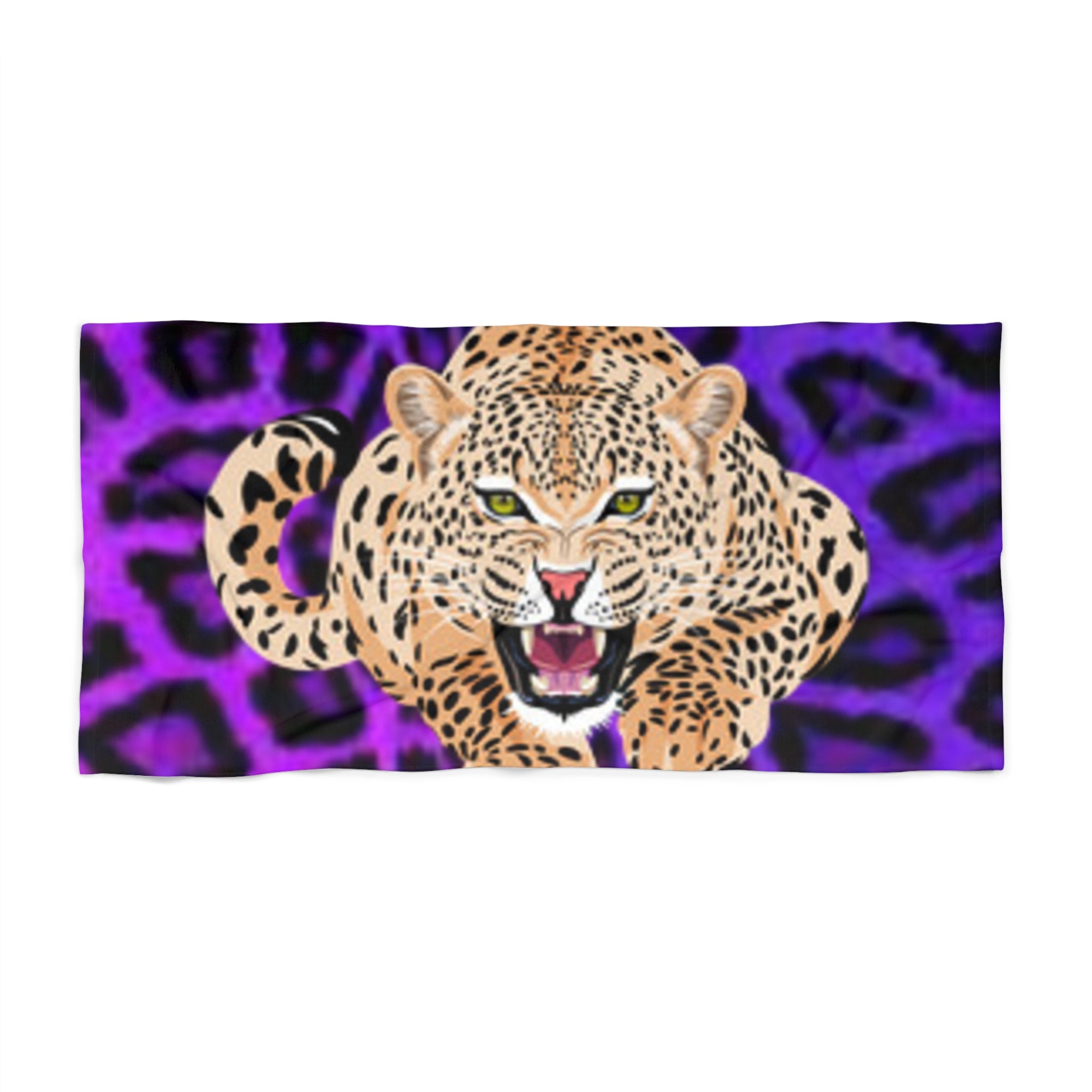 Leopard Purple Animal Print Beach Towel