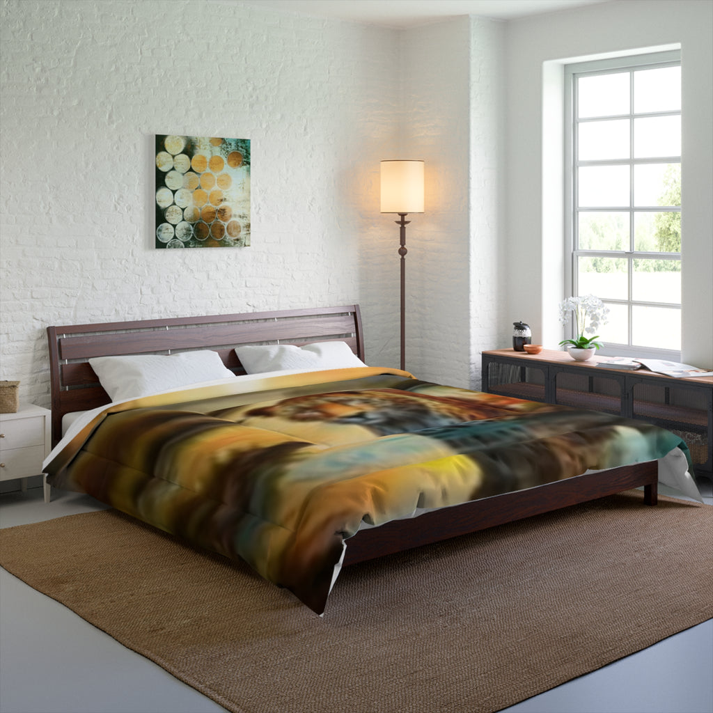 Leopard Sunset Comforter - Tropical Jungle Wildlife Bedding