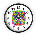 Colorful Cat Wall Clock — Vibrant Pop-Art Cat Face Timepiece