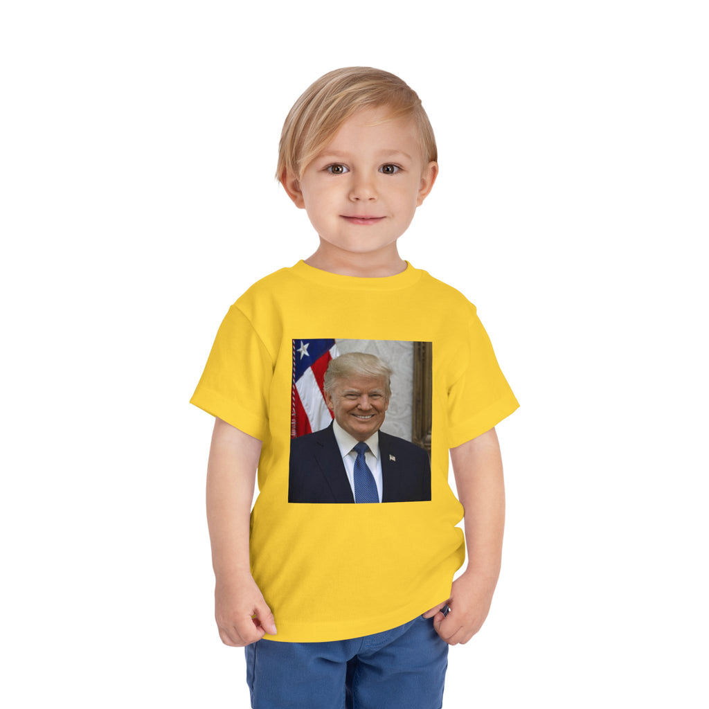 Toddler Tee with Patriotic Portrait & Flag Graphic