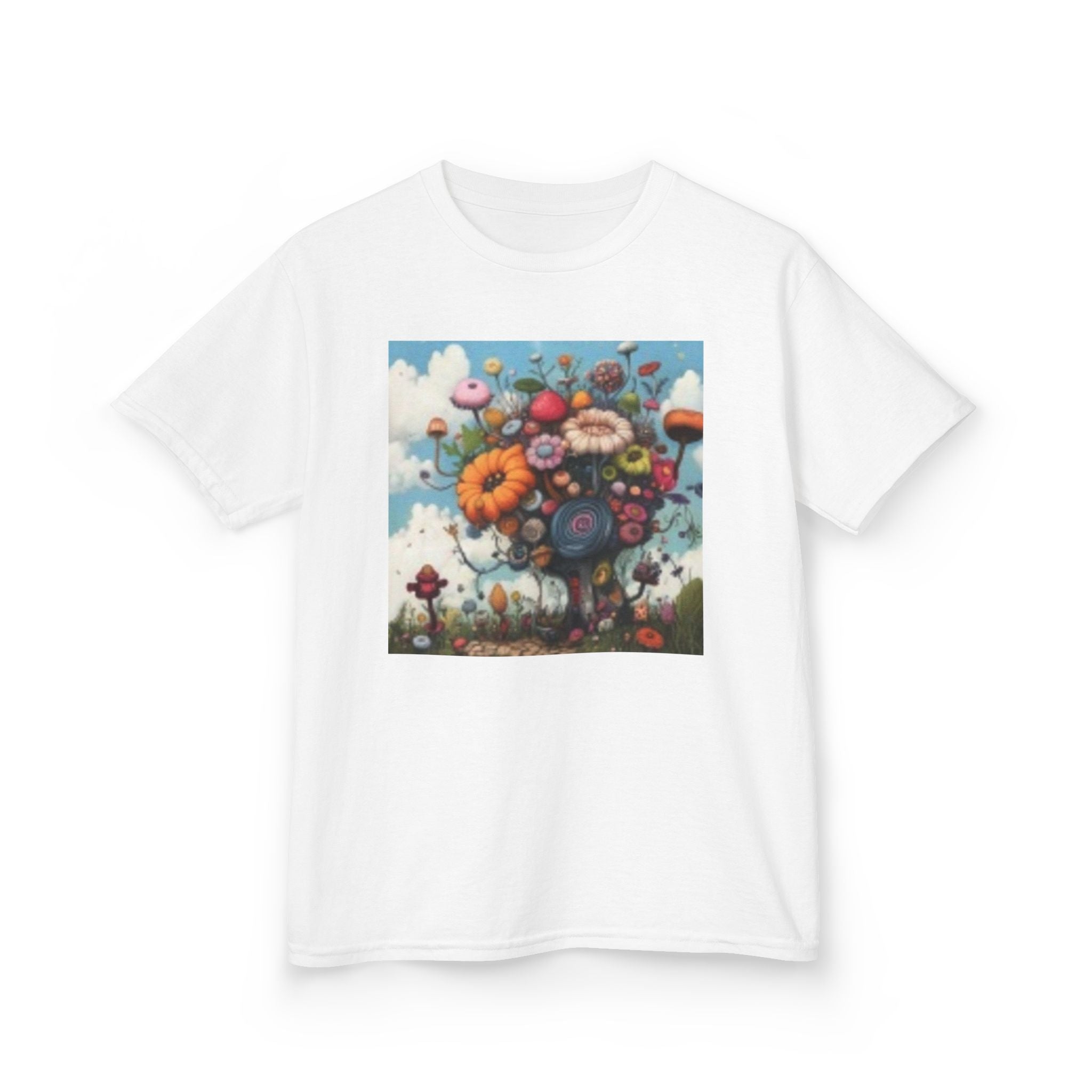 Kids T‑Shirt — Colorful Fantasy Flower Garden Print