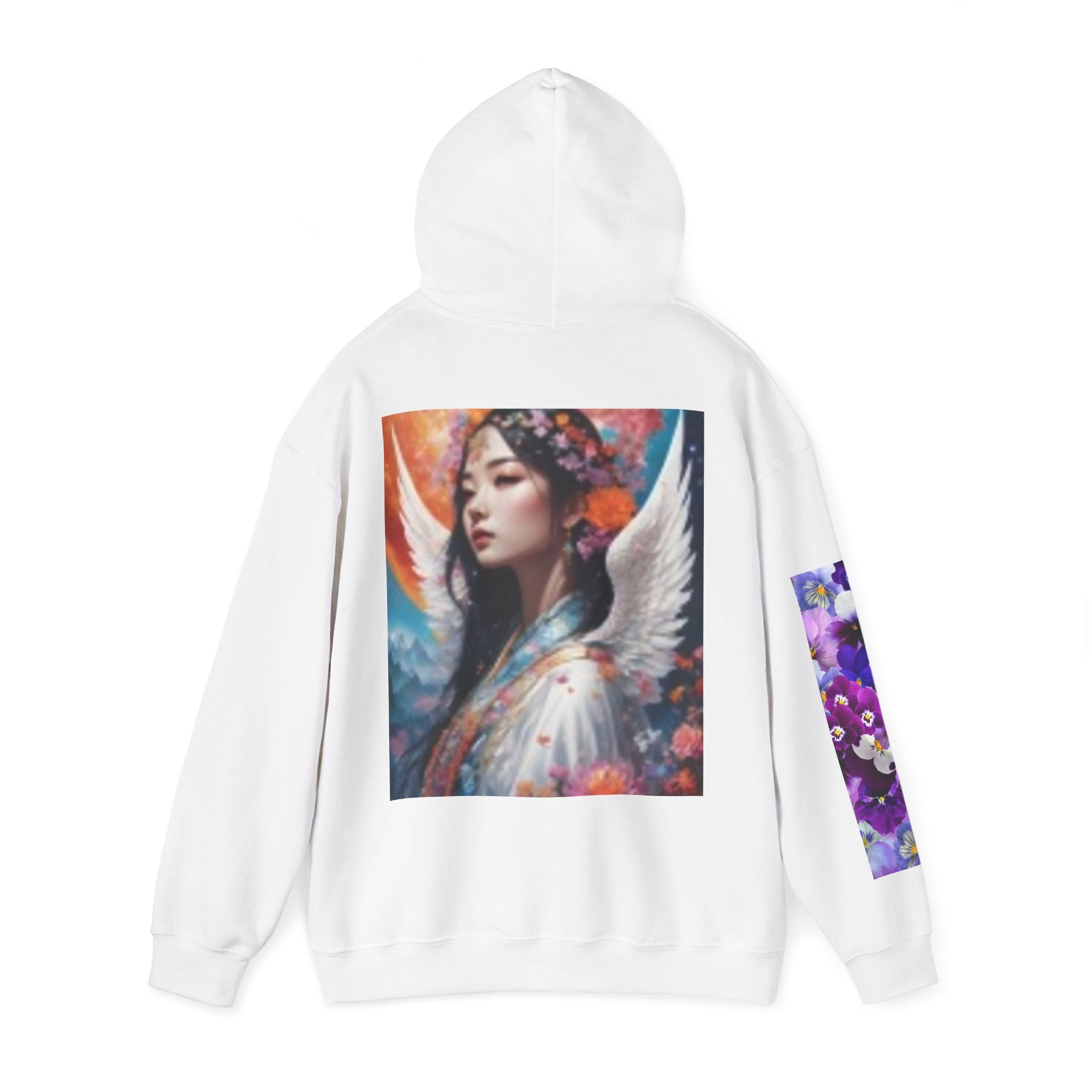 Angel Maiden Hoodie — Ethereal Asian-Inspired Portrait Back Print