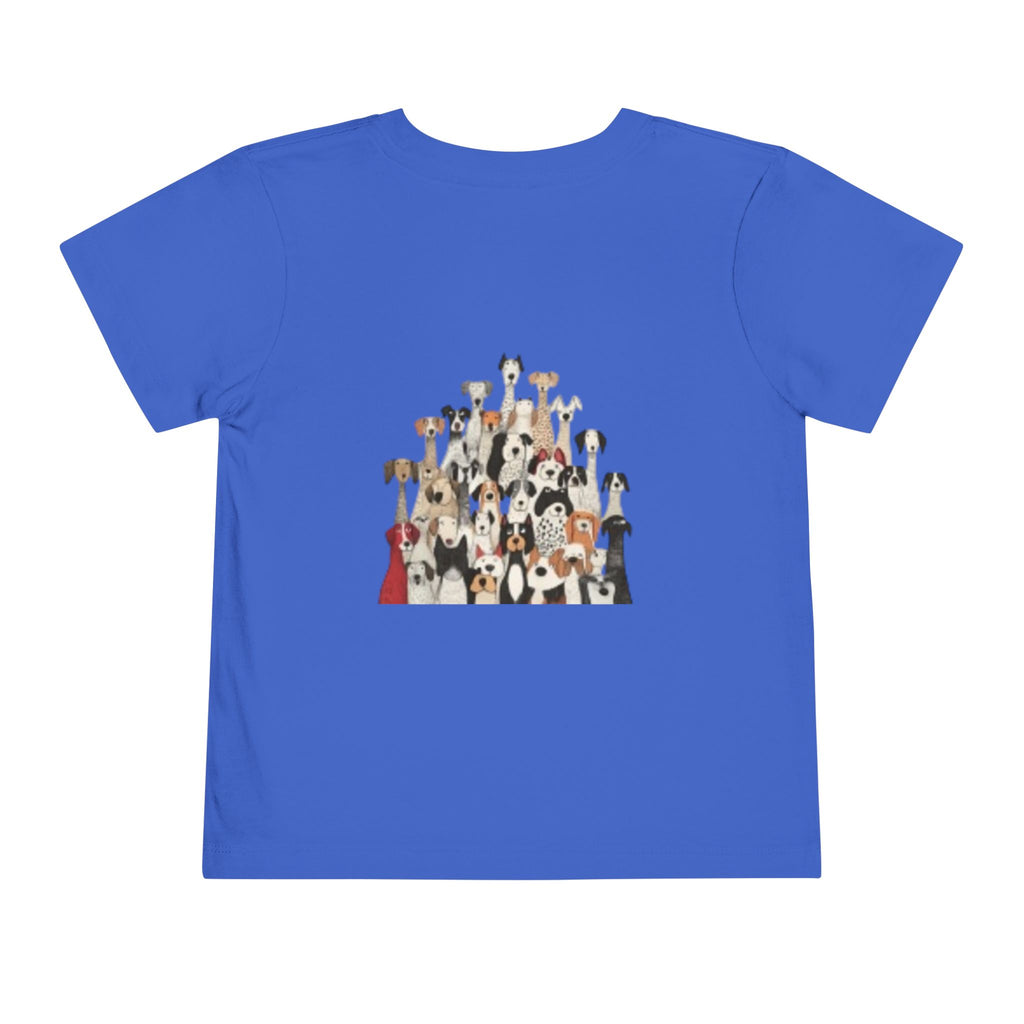 Toddler Short Sleeve T-shirt USA Flag & Cartoon Dogs