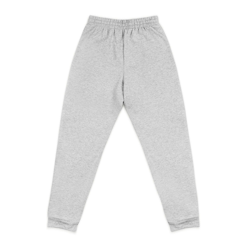Embroidered Leopard Paw Joggers — Cozy Grey Sweatpants with Small Animal Patch