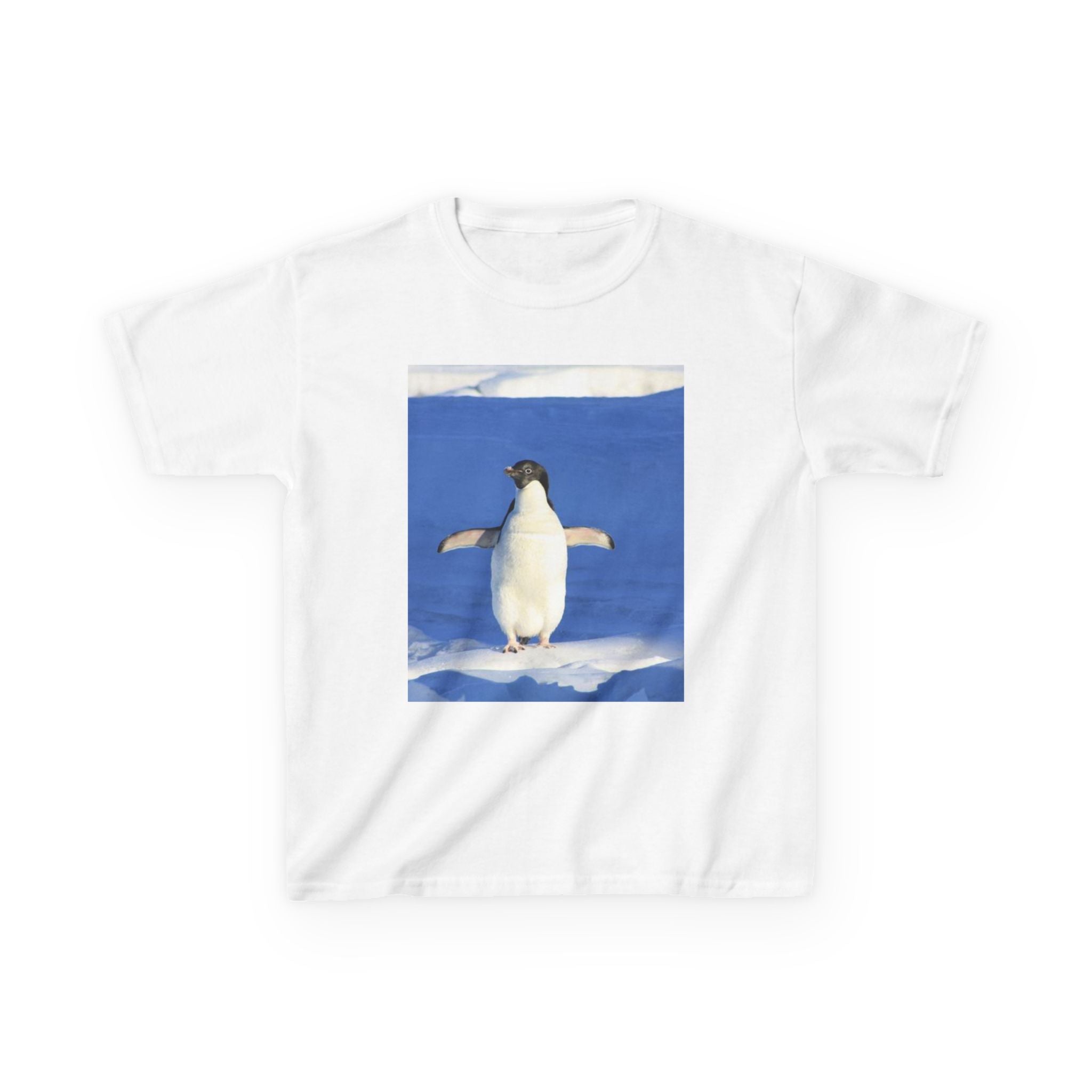 T-shirt Enfant Manches Courtes Motif Pingouin et Fleur Fantaisie – T-shirt Amusant Animaux et Motifs Floraux Colorés pour Enfants