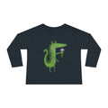 Cute Crocodile Eating Ice Cream Toddler Long Sleeve Tee