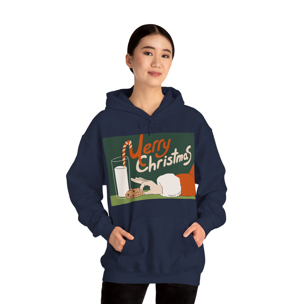 Merry Christmas Cookie & Milk Hoodie — Retro Holiday Sweatshirt