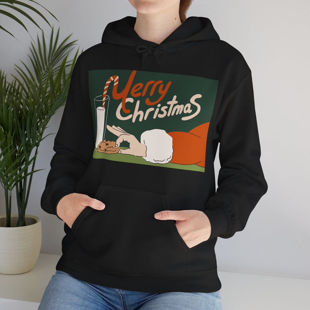 Merry Christmas Cookie & Milk Hoodie — Retro Holiday Sweatshirt