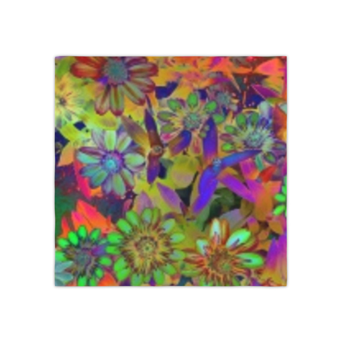 Holographic Floral Napkins (Set of 4) — Rainbow Party & Holiday Table Decor