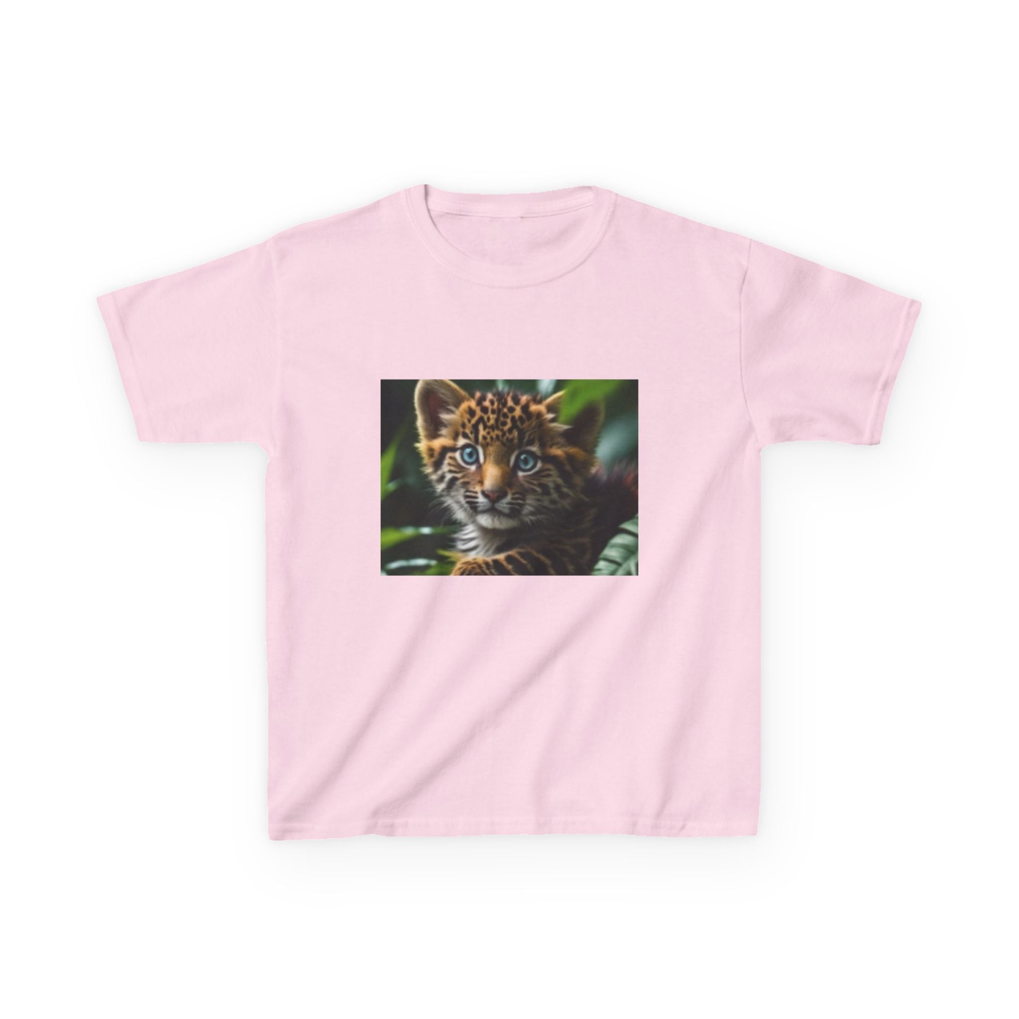 T-shirt enfant – Photo de bébé tigre mignon sur le devant et cœur arc-en-ciel au dos