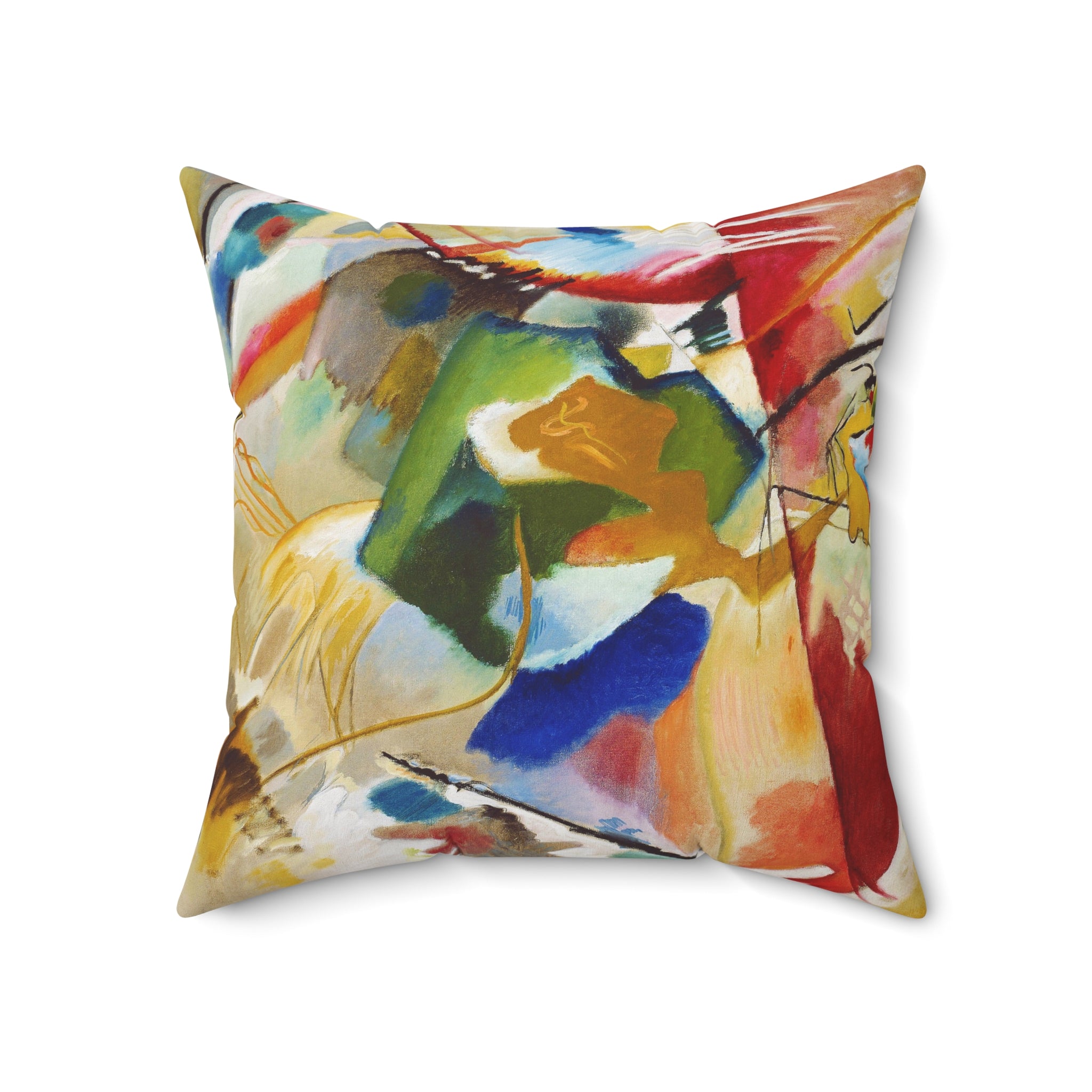 Decorative Pillow Cat Face & Colorful Geometrics