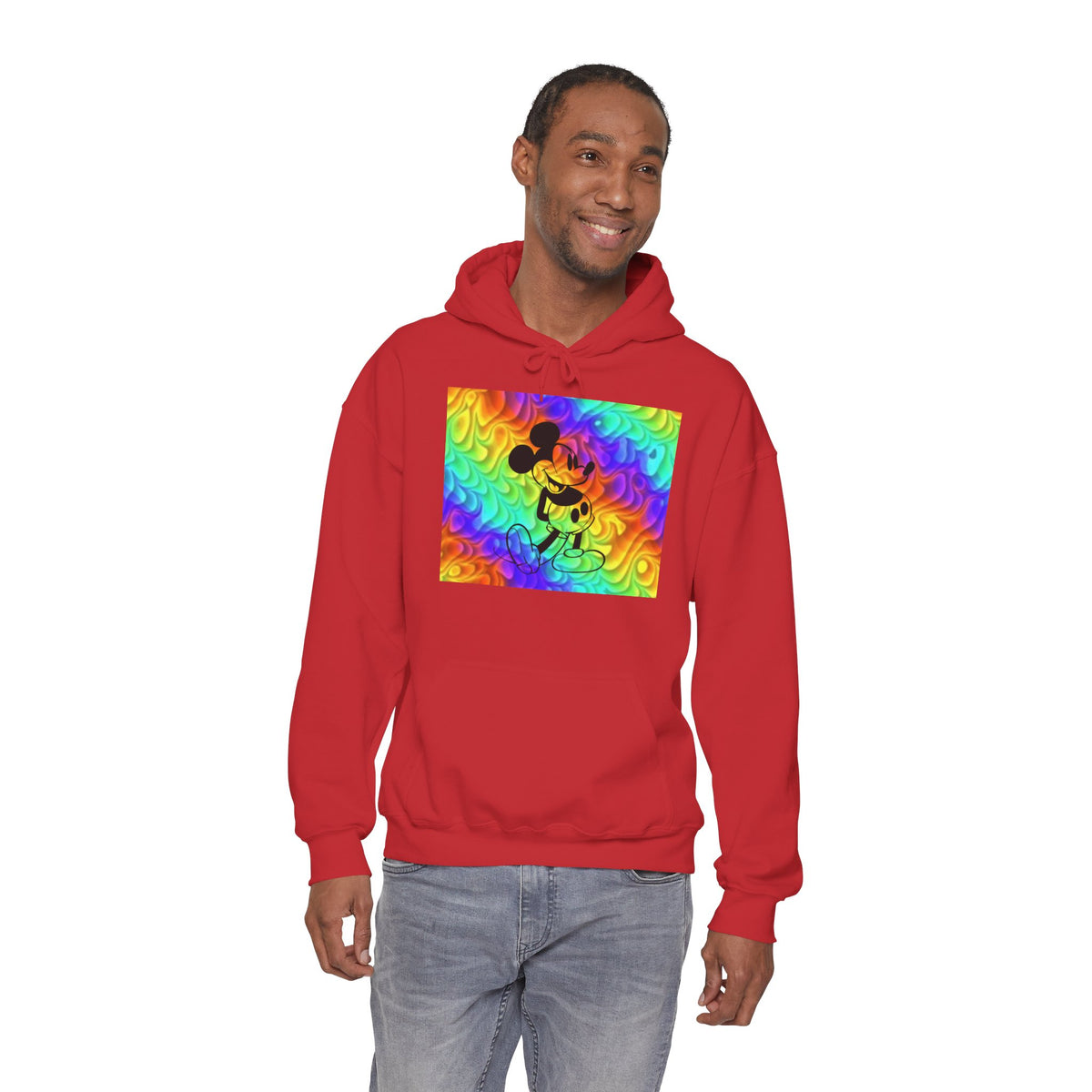 Mickey Mouse Rainbow Colors Unisex Heavy Blend Hooded Sweatshirt Warm & Cozy