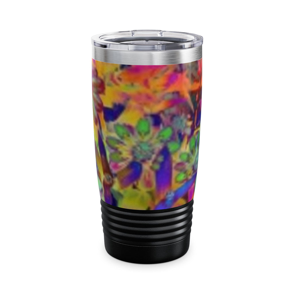 20oz Floral Ringneck Tumbler — Colorful Psychedelic Flower Travel Mug
