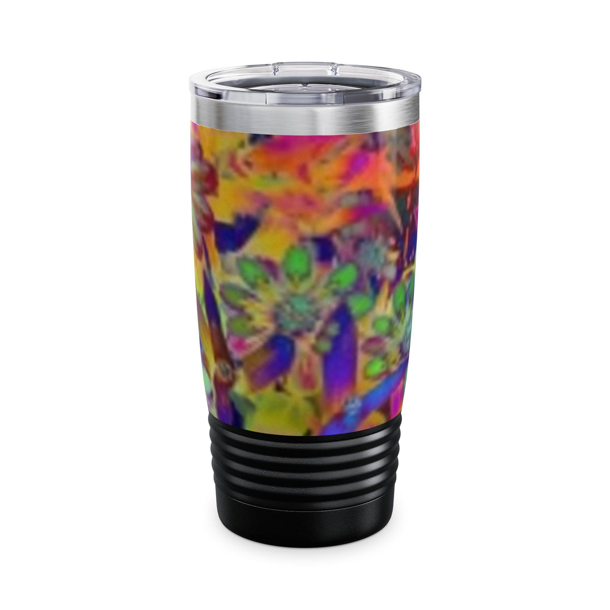 20oz Floral Ringneck Tumbler — Colorful Psychedelic Flower Travel Mug