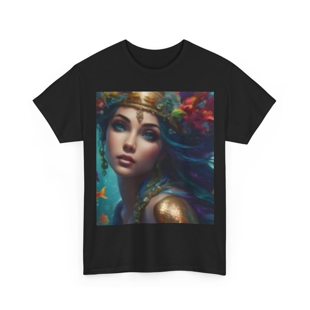 Mythic Sunset Portrait Tee — Artistic Goddess & Vibrant Sunset Graphic T-Shirt