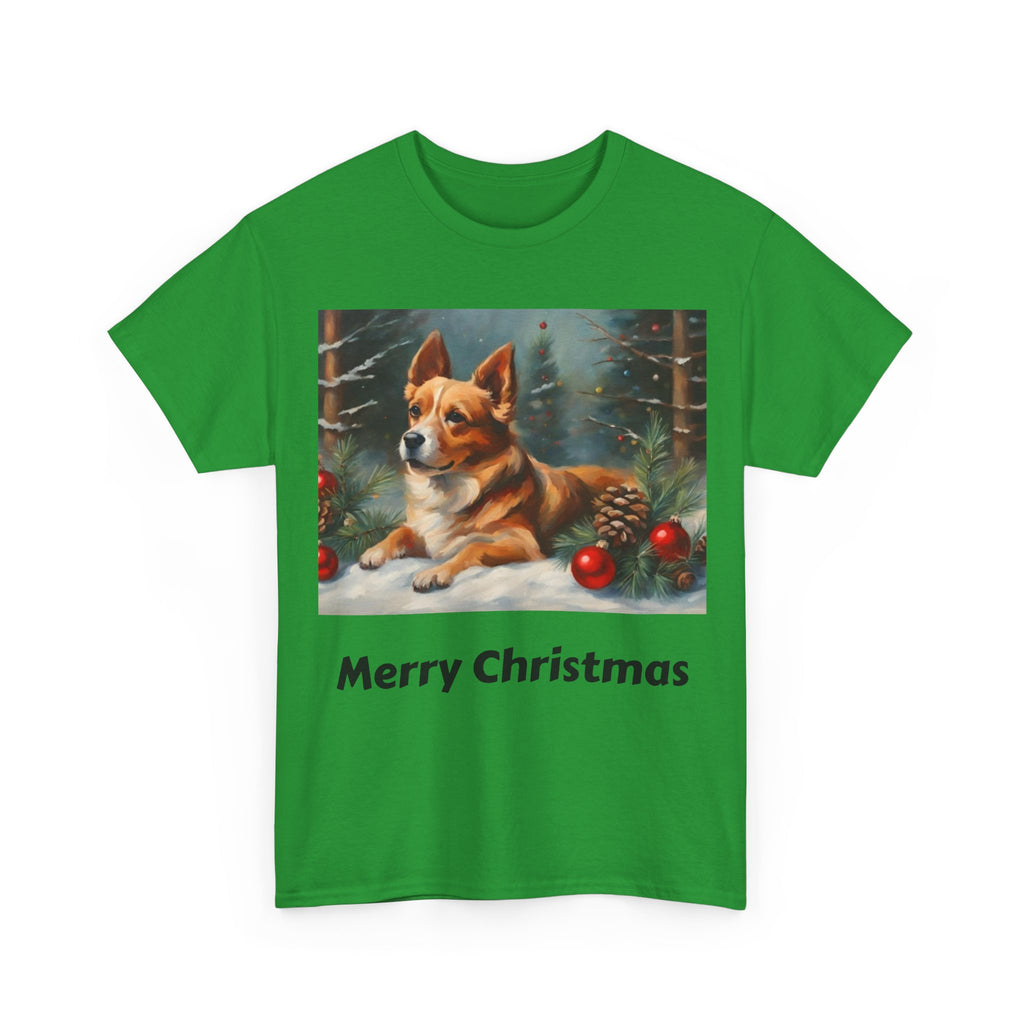 Corgi Christmas Tee — Festive Holiday Dog Shirt with Pinecones & Ornaments