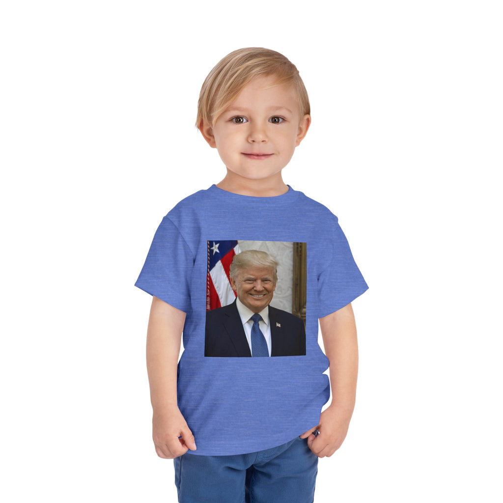 Toddler Tee with Patriotic Portrait & Flag Graphic