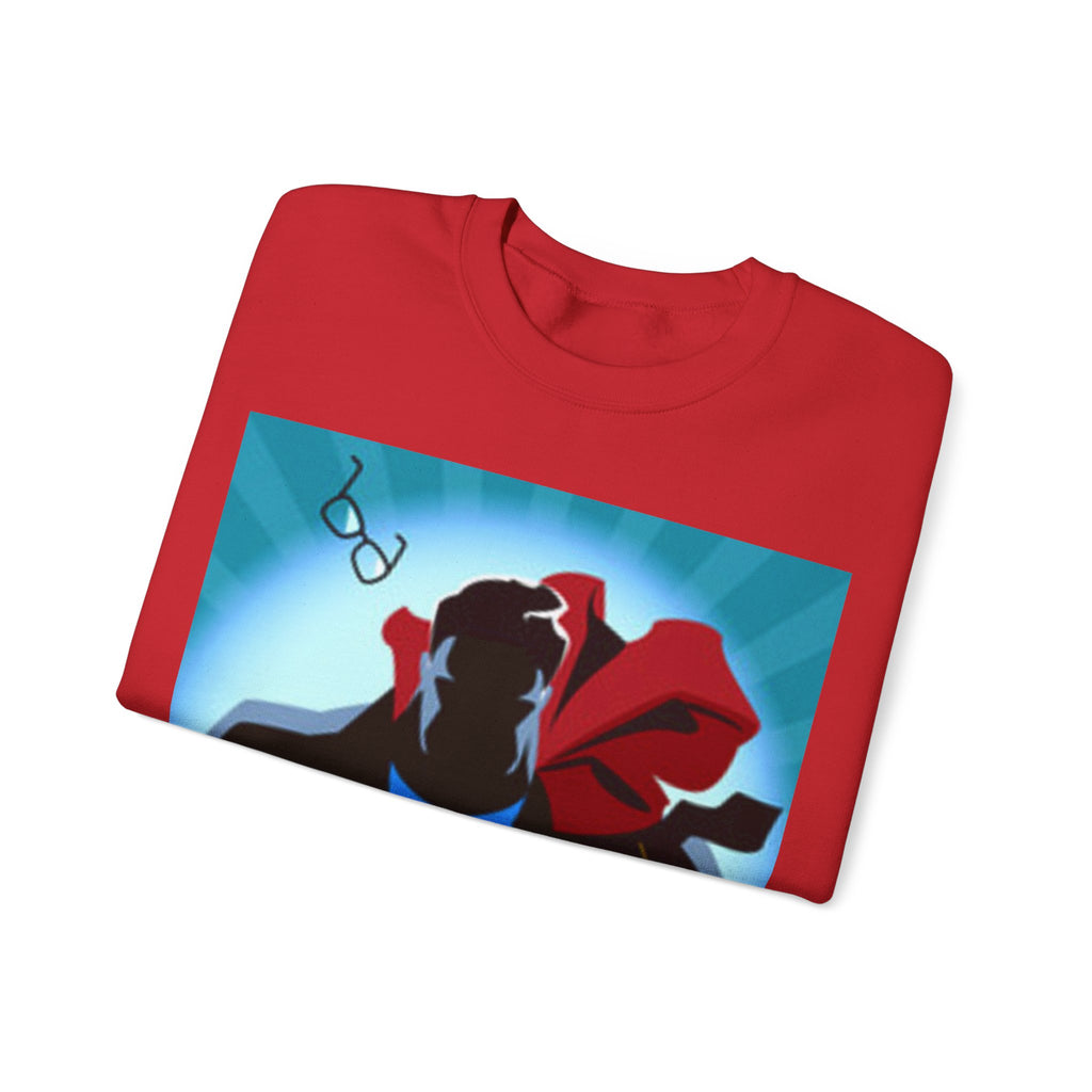 Superhero Fighting for America Crewneck Sweatshirt — Cape & Shield Graphic