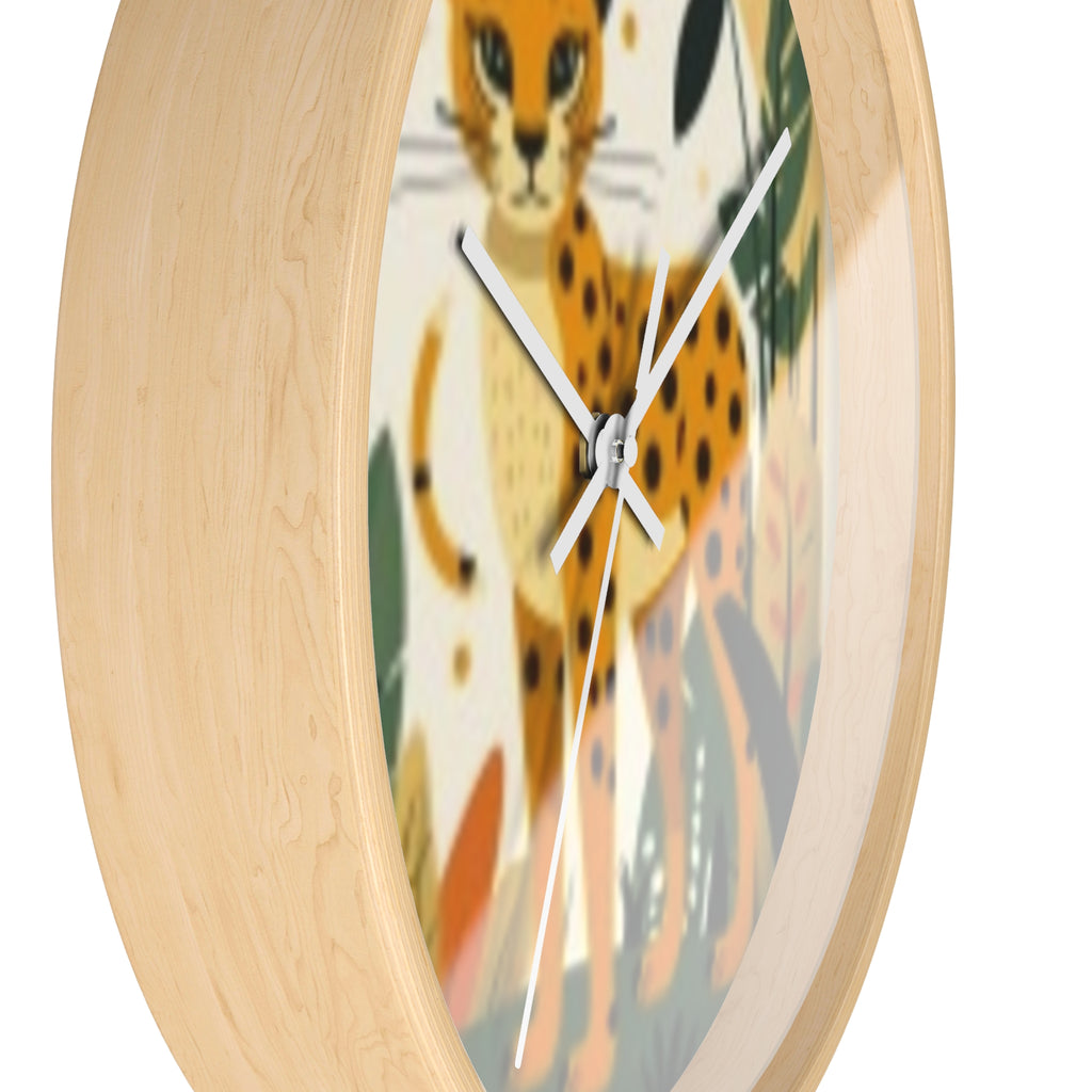 Cheetah Jungle Wall Clock — Cute Safari Nursery & Children  Decor