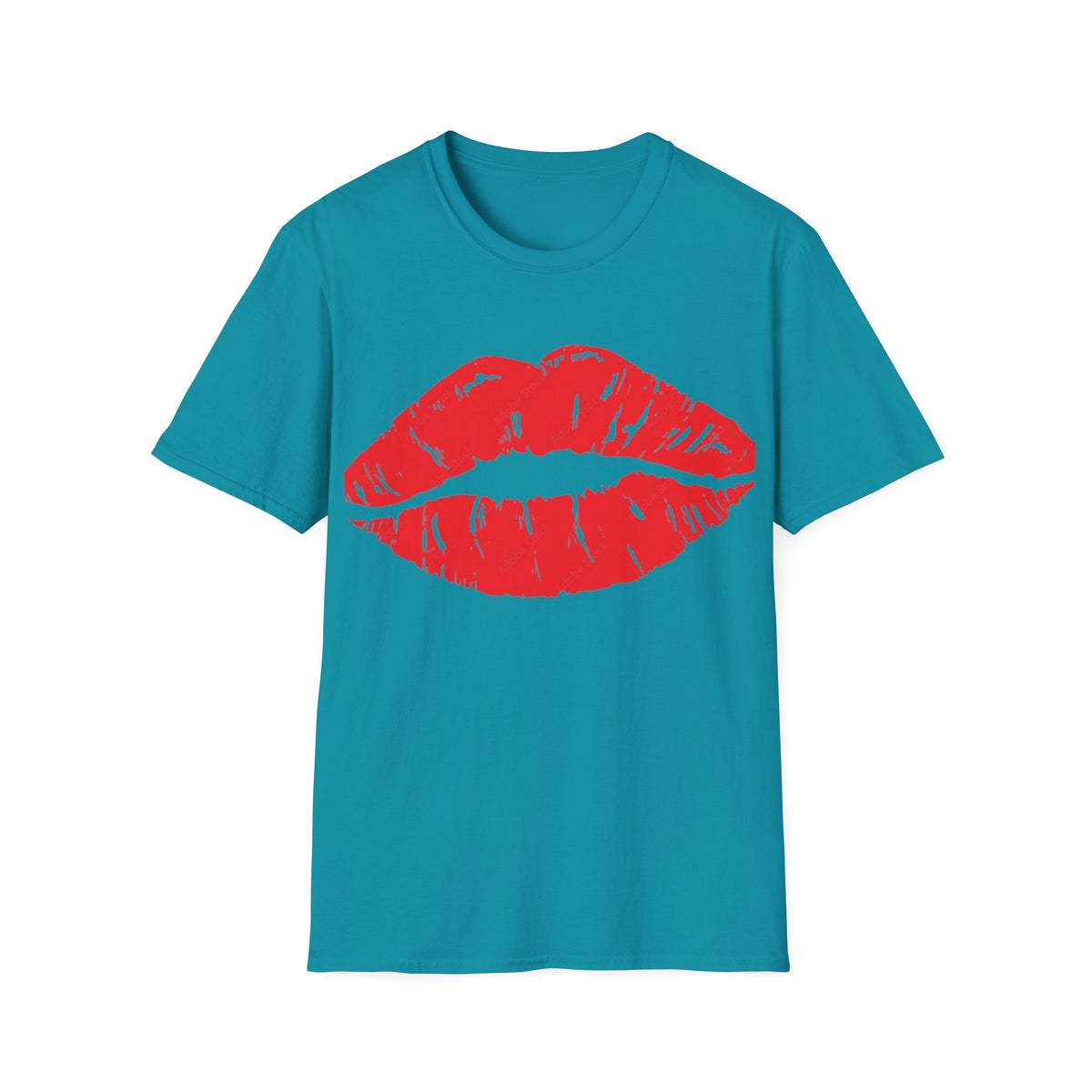 Kiss Mark T-Shirt — Red Lip Print Graphic Tee for Valentine’s Day & Gifts