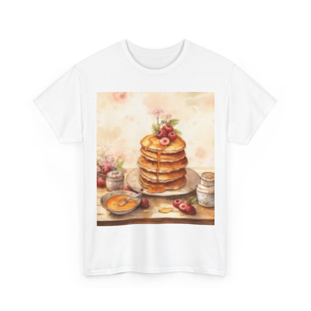 Pancake Stack Tee — Vintage Breakfast Illustration Shirt