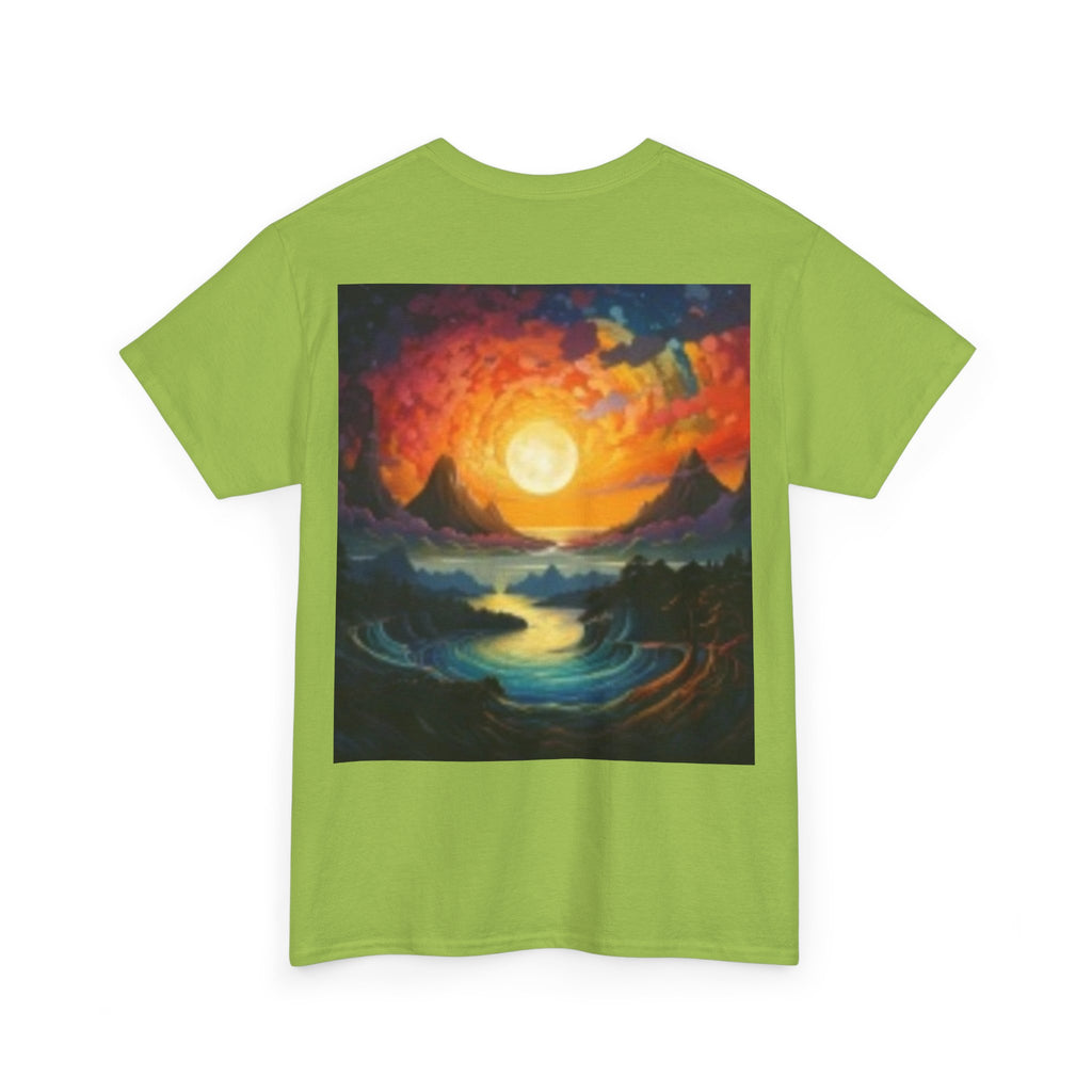 Nature Scene T-shirt— Five Bears in  River & Sunset Landscape T-Shirt