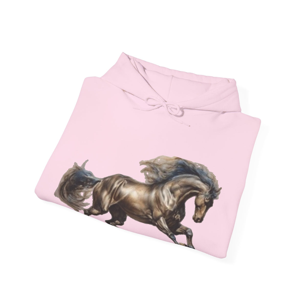 Galloping Stallion Hoodie – Realistic Bronze Horse Print