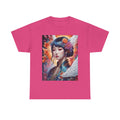 Artistic Geisha Portrait T-Shirt — Floral Angel Wing Graphic Tee