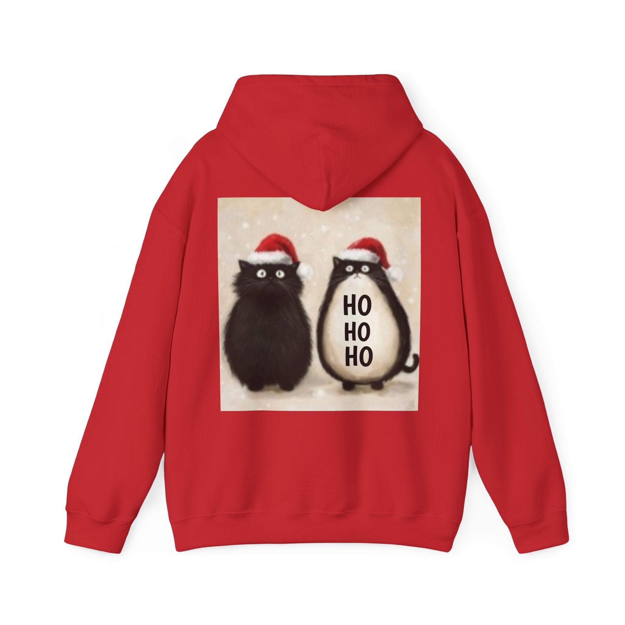 Holiday Cat & Penguin Hoodie — Cute Christmas Cats in Santa Hats