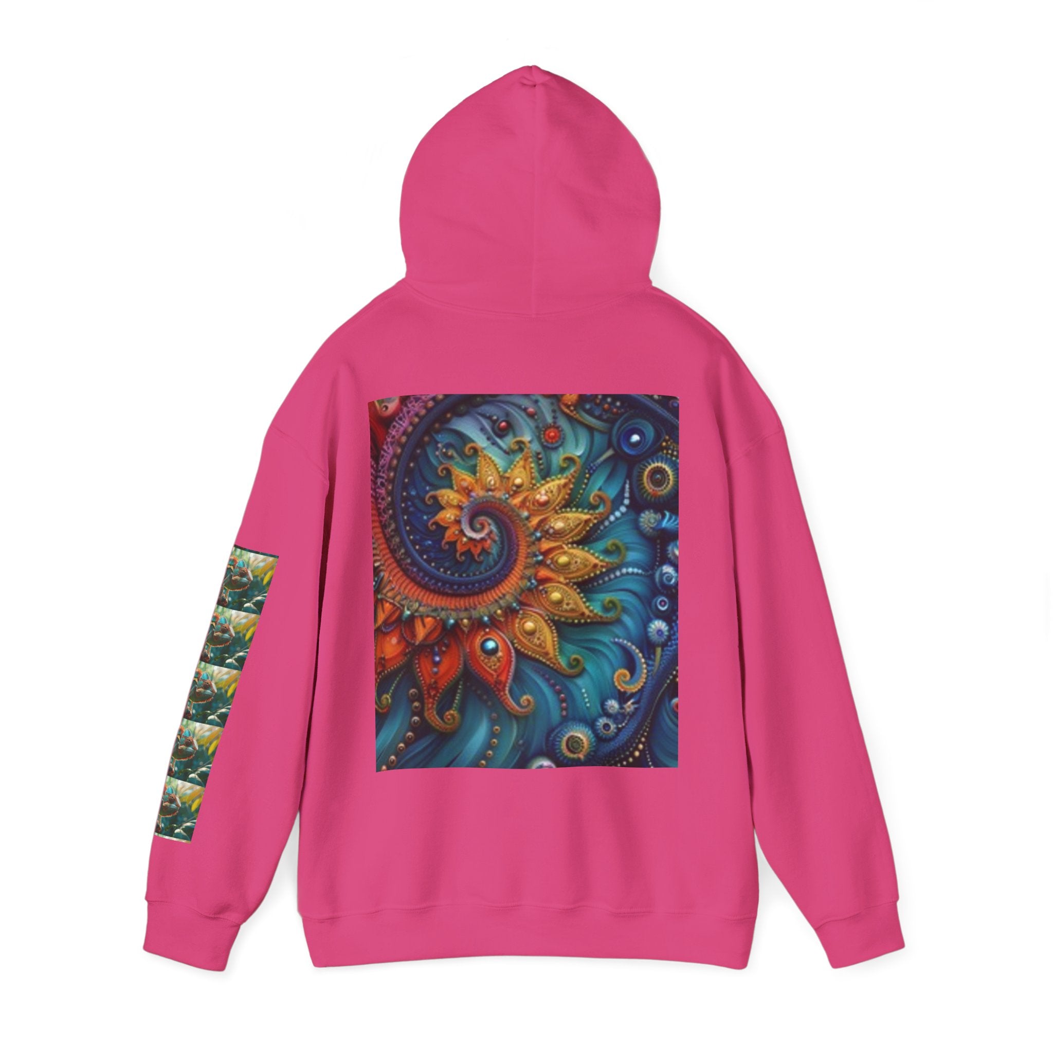 Psychedelic Mushroom Creatures Hoodie — Colorful Fractal Art Pullover