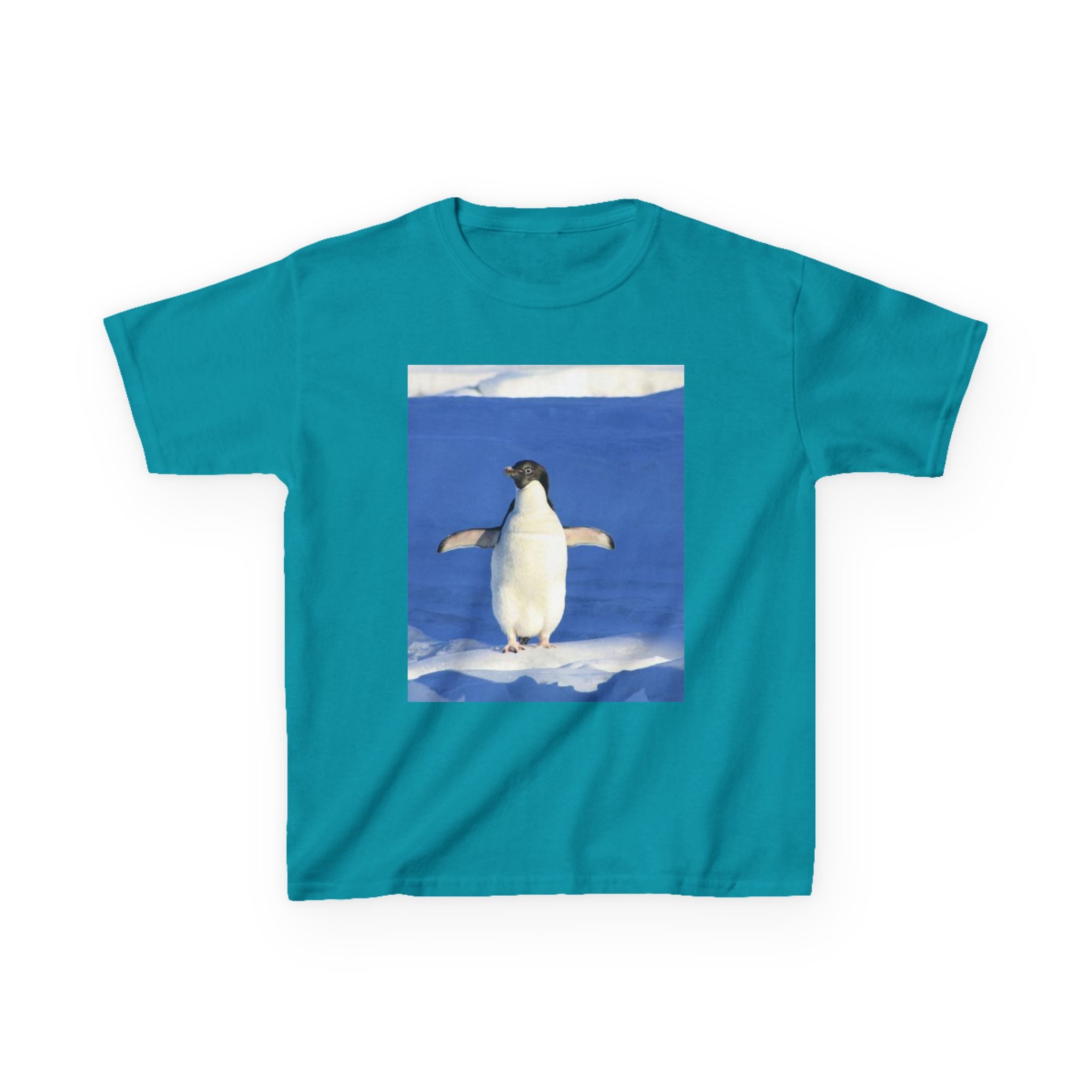 T-shirt Enfant Manches Courtes Motif Pingouin et Fleur Fantaisie – T-shirt Amusant Animaux et Motifs Floraux Colorés pour Enfants