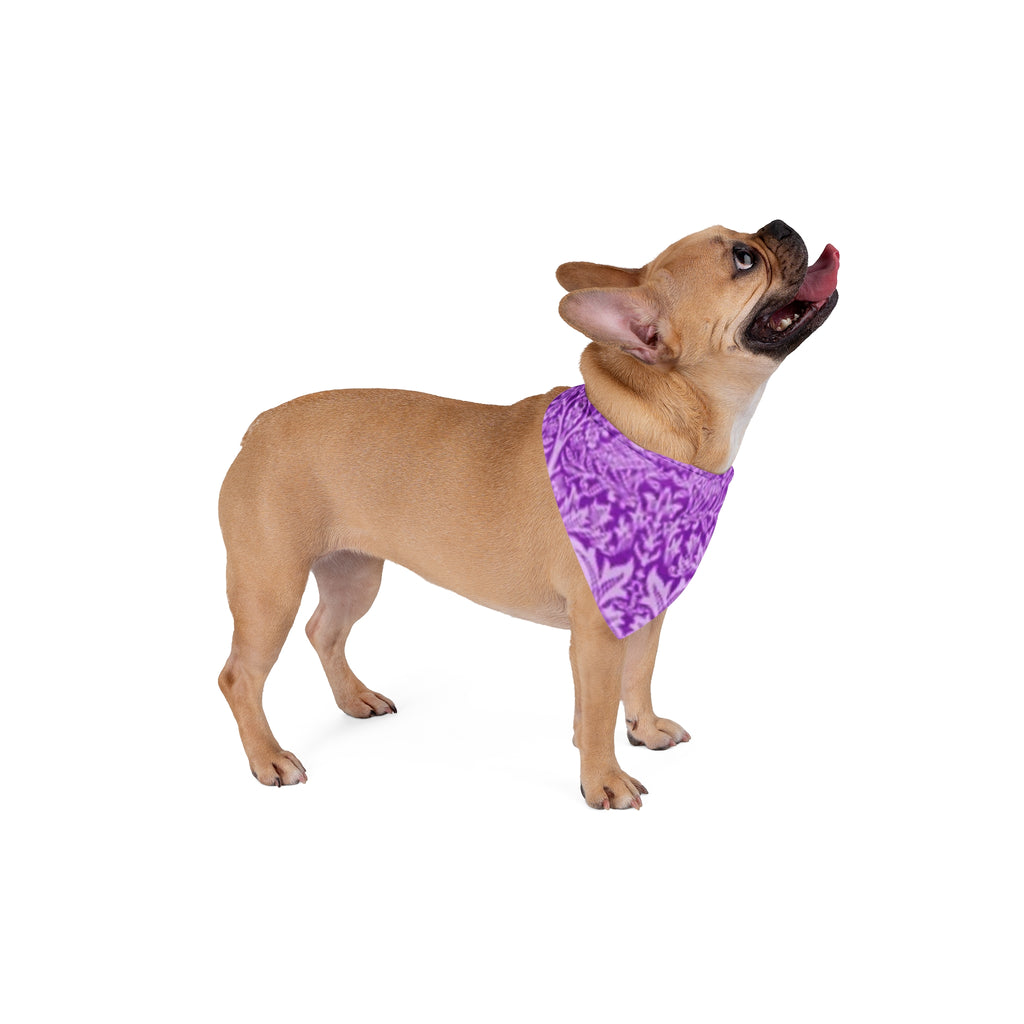 Purple Damask Pet Bandana – Floral Pattern Dog & Cat Bandana