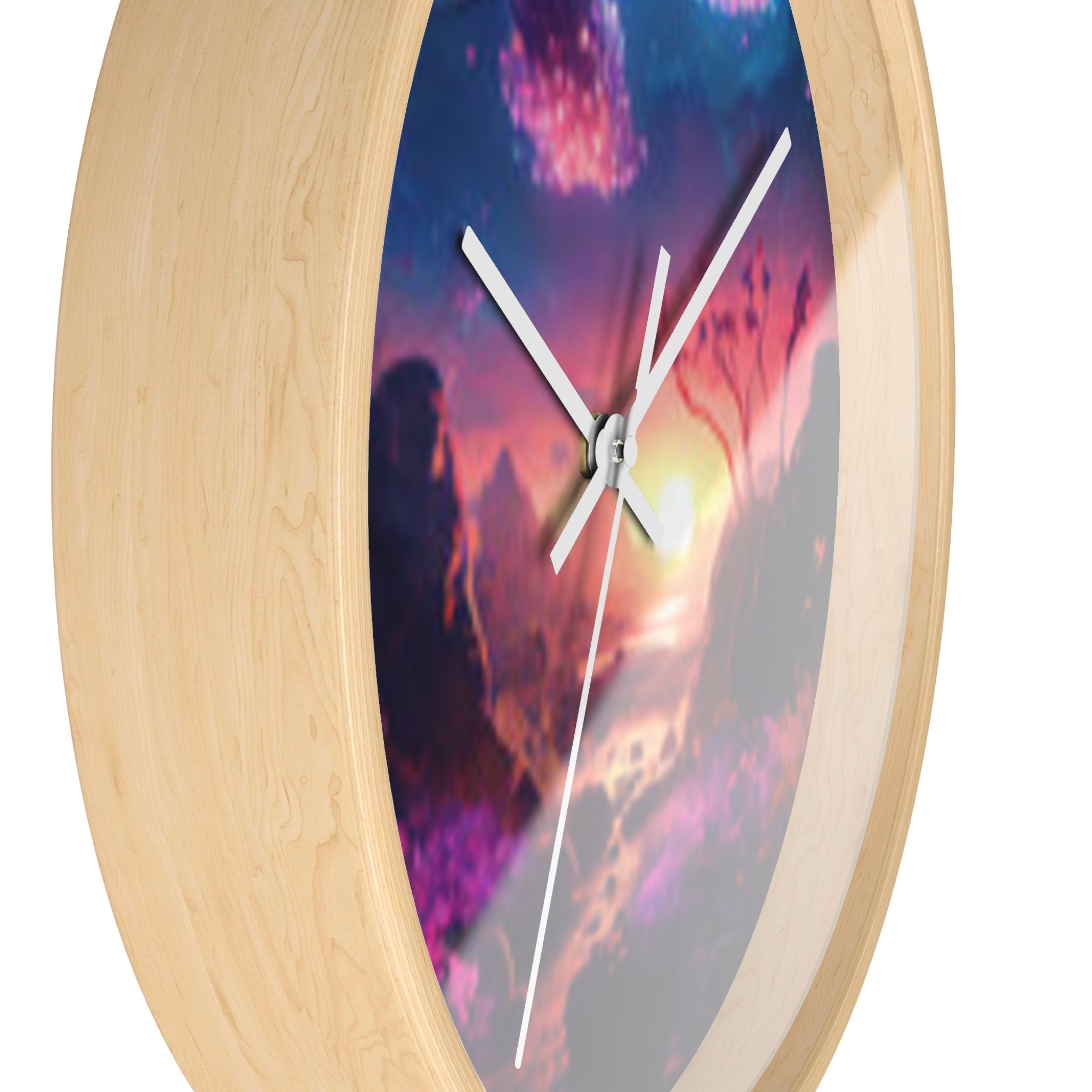 Dreamscape Sunset Wall Clock — Fantasy Landscape Art Clock