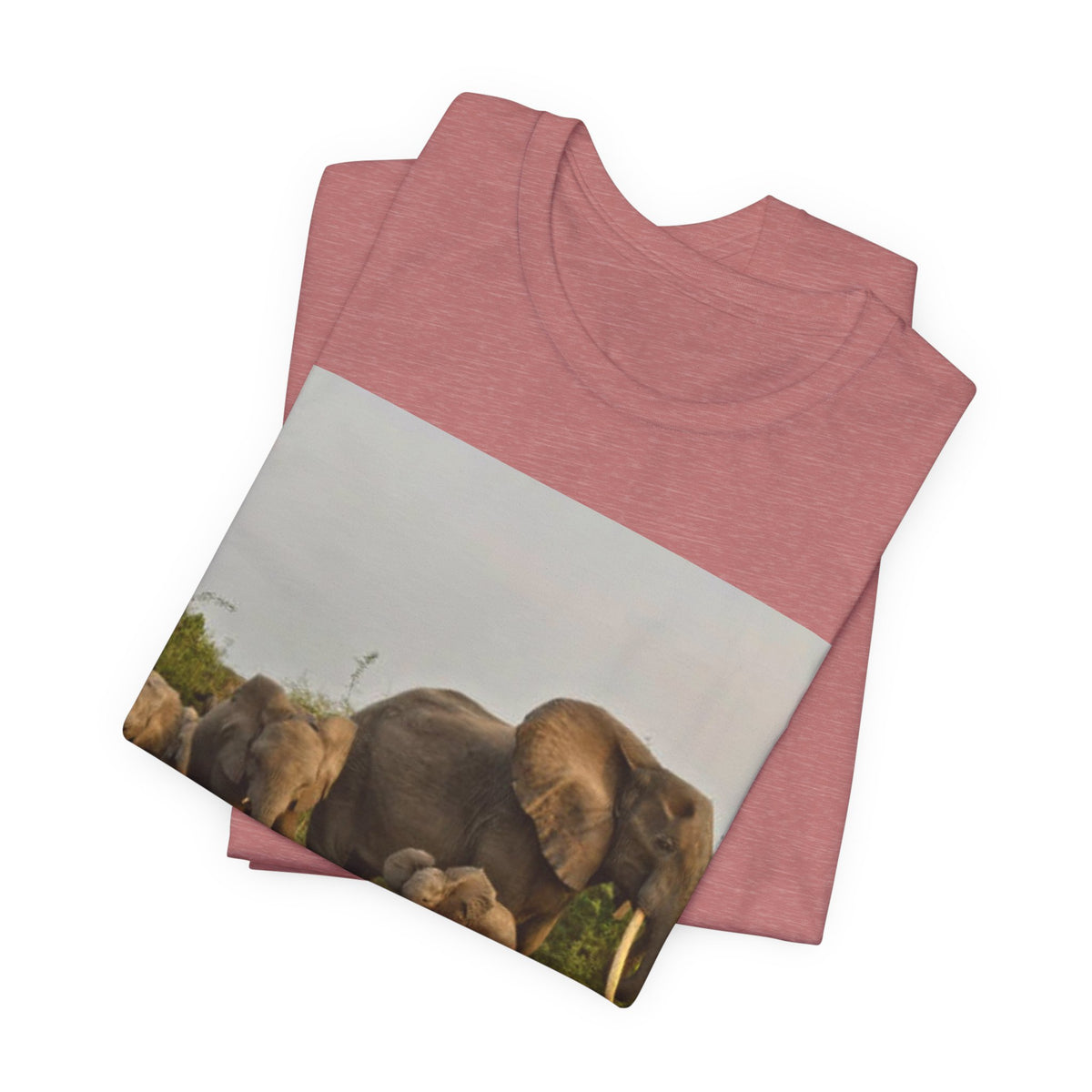 Elephant Herd Photo T‑Shirt — Wildlife Safari Tee