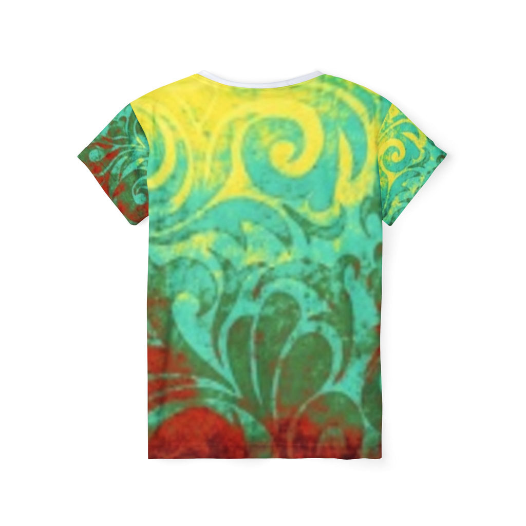 Women's Sports Jersey — Teal Swirl All-Over Print Athletic Top