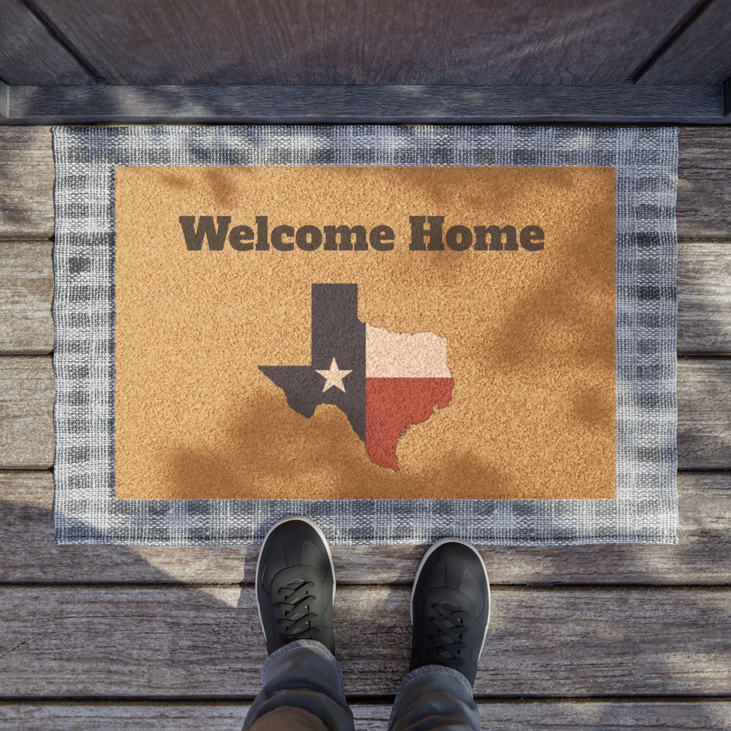 Welcome Home Texas Doormat — Rustic Texas Flag  Welcome Mat