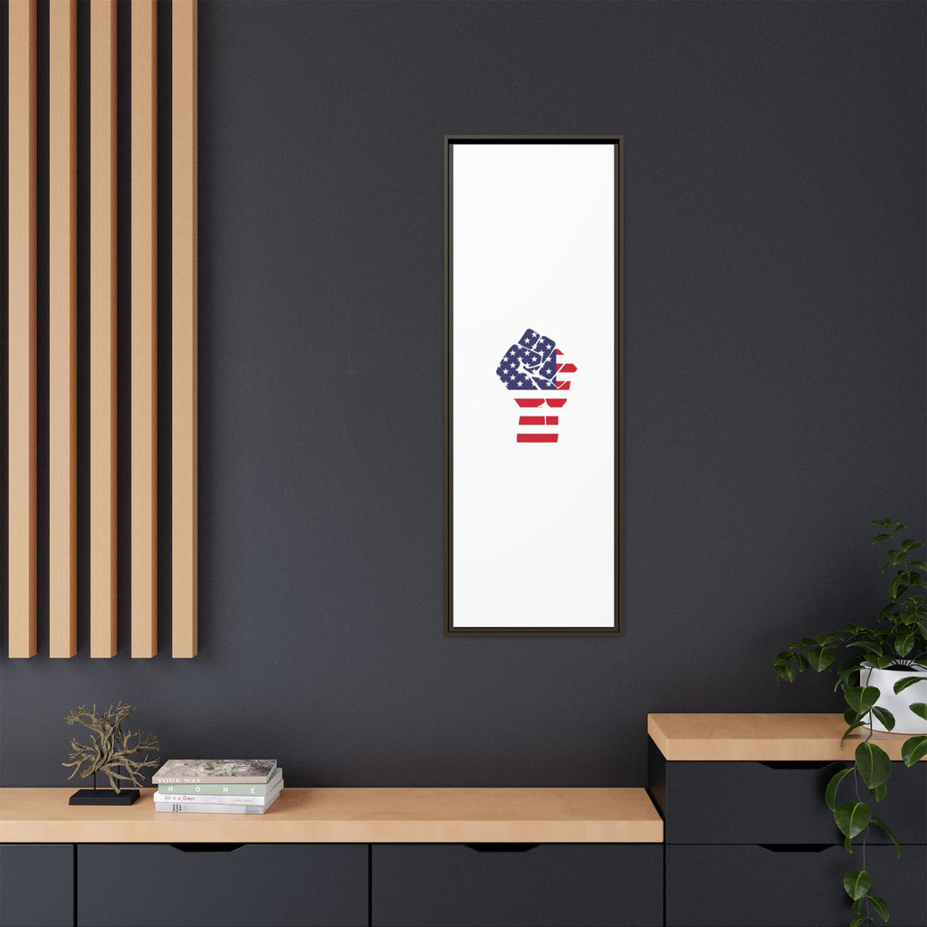 Framed Canvas Print – American Flag Fist Wall Art