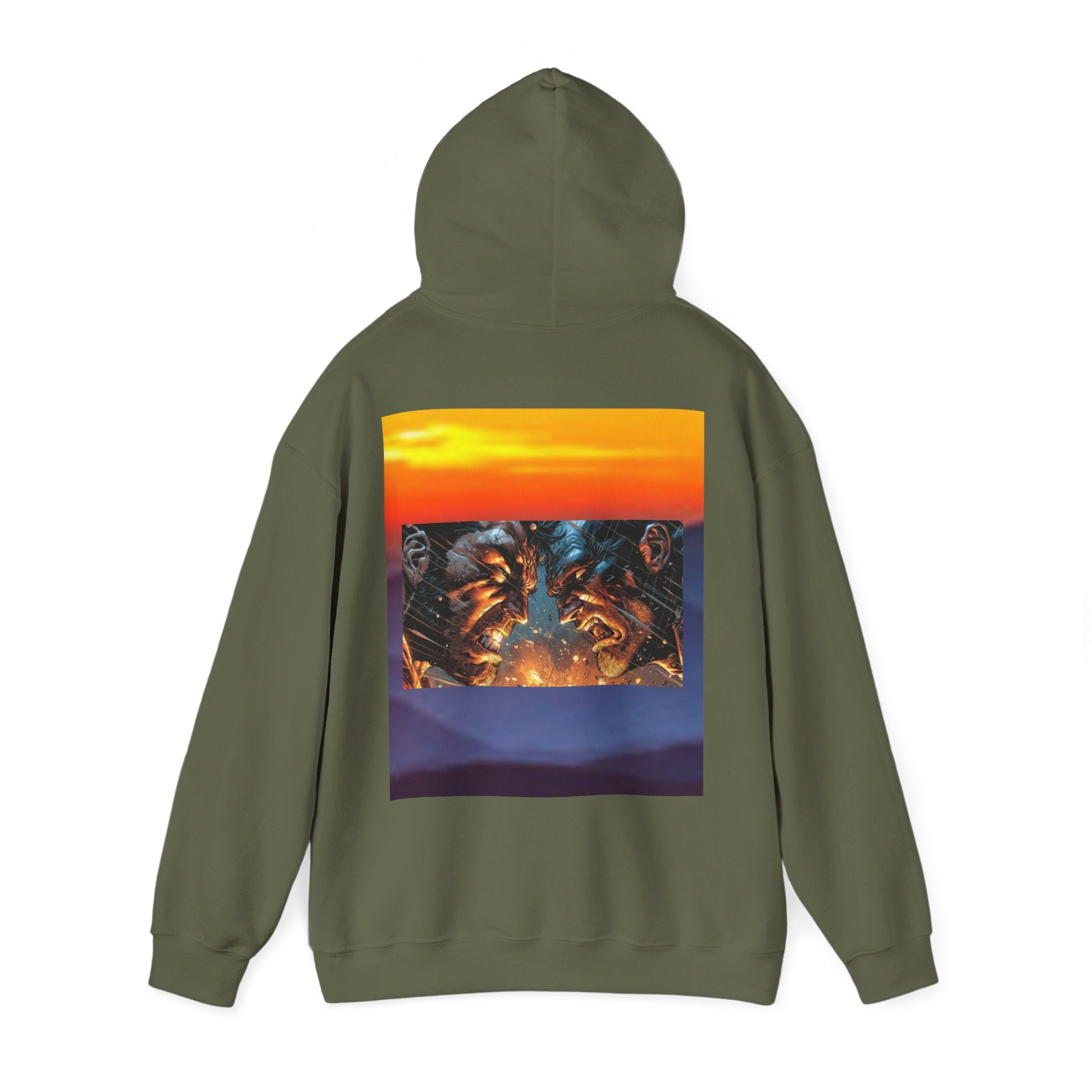Marijuana Leaf Hoodie with Two Men Angry — Casual Streetwear Pullover