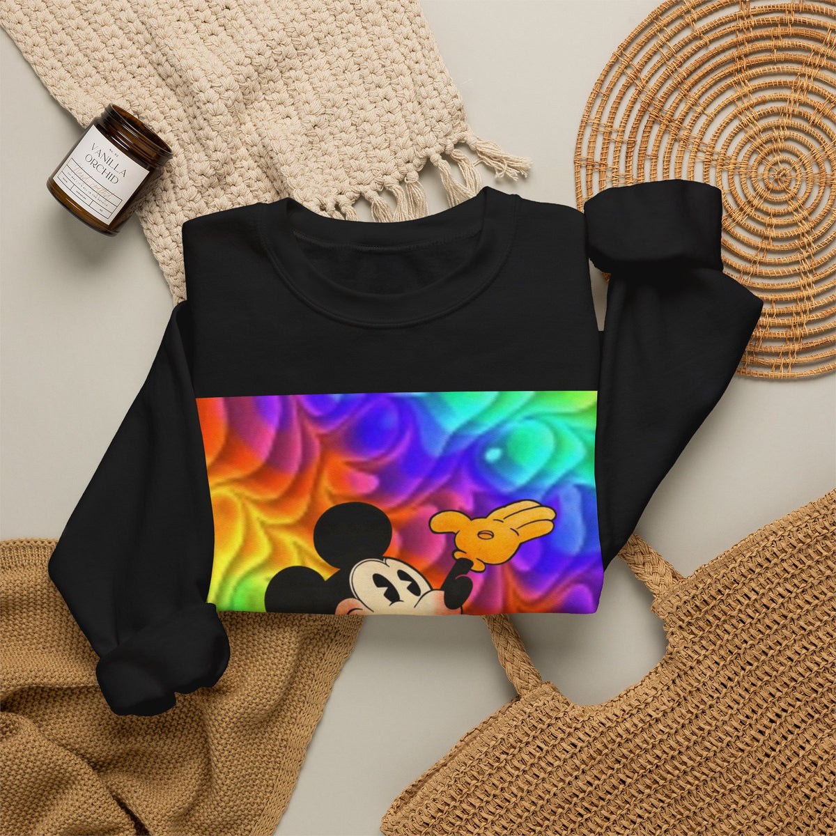 Mickey Mouse Rainbow Colors Unisex Heavy Blend Crewneck Sweatshirt