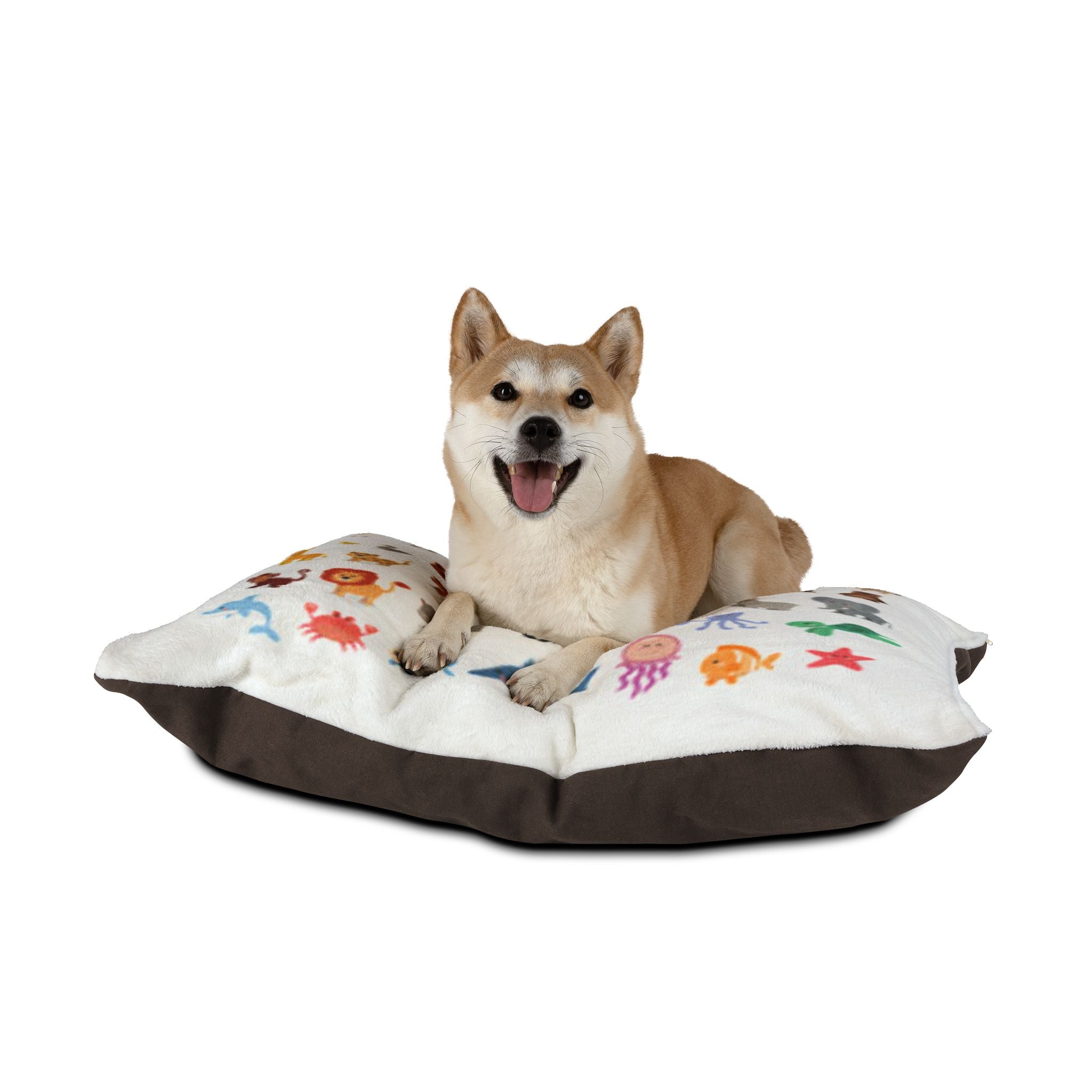 Animal Alphabet Pet Bed — Cute Cartoon Zoo & Ocean Critters Pattern