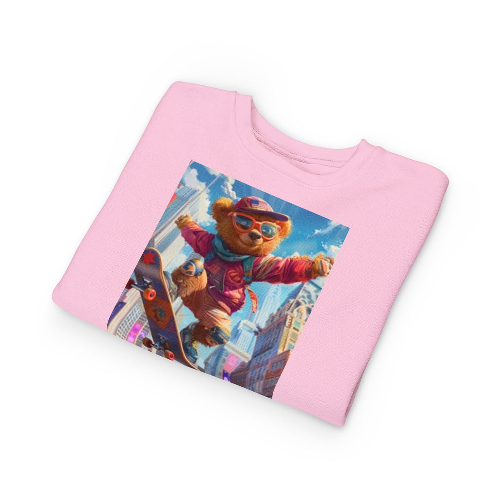 Toddler Sweatshirt — Skateboarding Bear Graphic Pullover