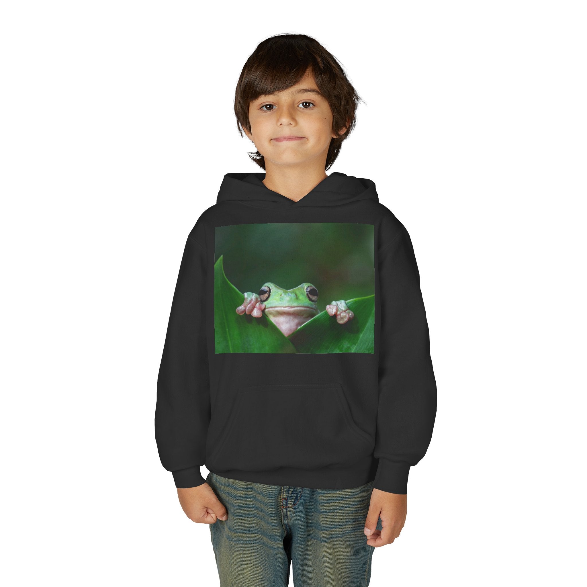 Youth Frog Hoodie – Cute Green Tree Frog Graphic Pullover