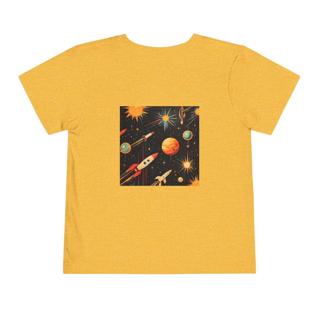 Toddler T-shirt — Adventures Cute Astronaut & Retro Space Rockets Design
