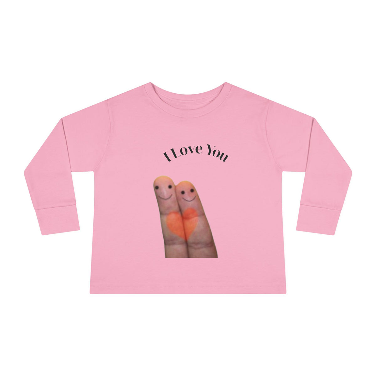 Toddler Tee — Cute Finger Friends I Love You Graphic Long-Sleeve Shirt